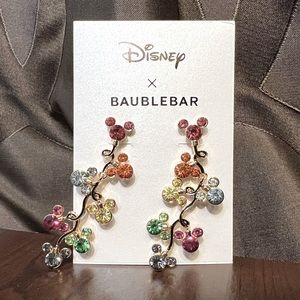 Disney X Baublebar Minnie Mickey Mouse Multi Color Dangle Earrings